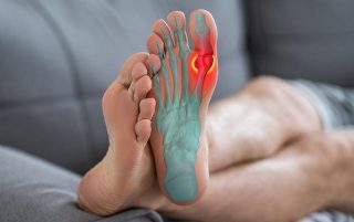 Joint diseases, hallux valgus, plantar fasciitis, man's leg hurts, pain in the foot, health problems concept